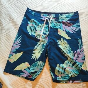Old Navy Blue and Green Board Shorts Tropical Style